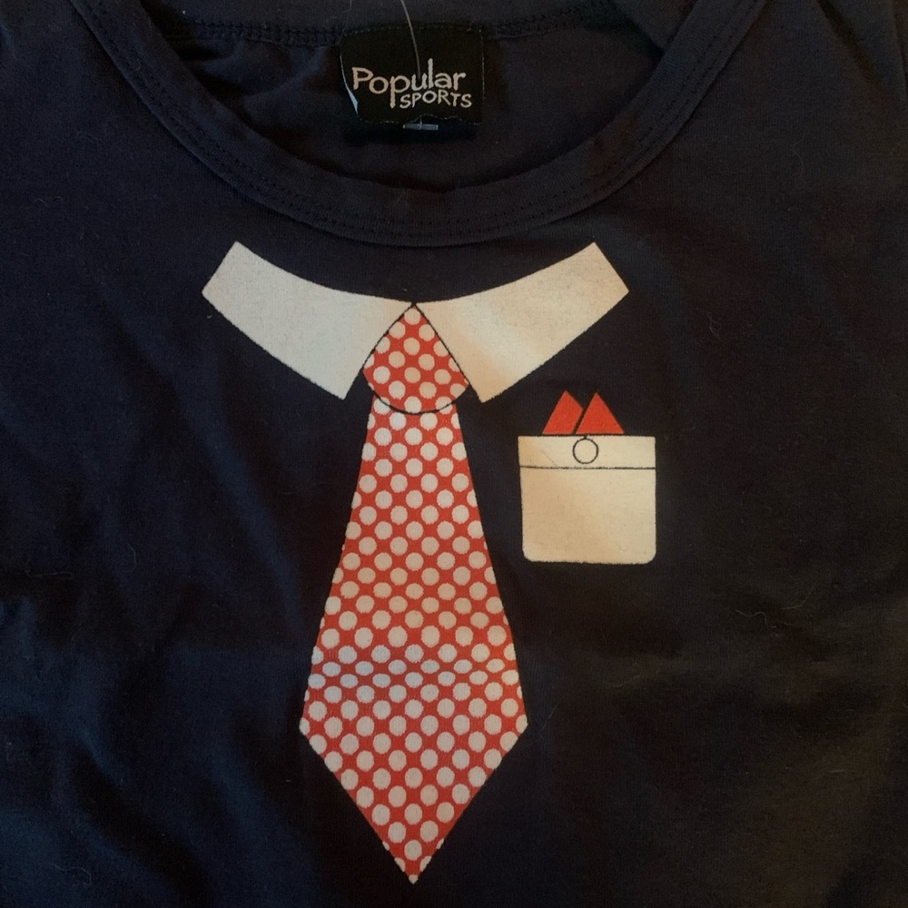 Popular Sports Baby Size 18 Months Navy Red Necktie Tie One-Piece Creeper Onesie - Picture 2 of 5